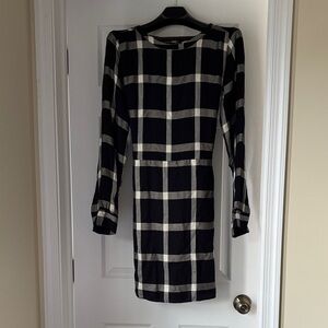 a new day Black and White Checkered Long Sleeve Dress